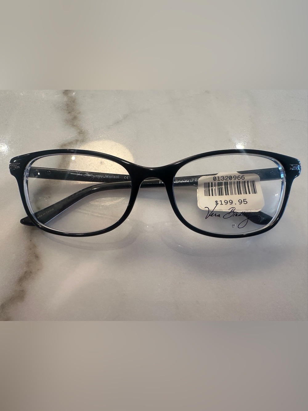 Vera Bradley Parisian Paisley Marisol Eyeglass Frames Black Floral 52-17 NWT